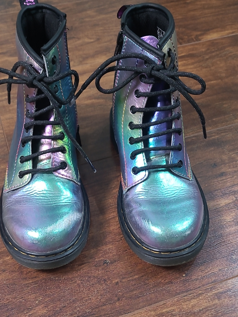 Dr Martens Junior 1460 Rainbow Leather Lace Up Boots toddler  Size 3